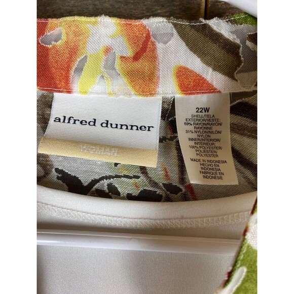 Alfred Dunner Plus Size 22W Women's Floral Sheer Layered Blouse Rayon Nylon - Picture 7 of 10